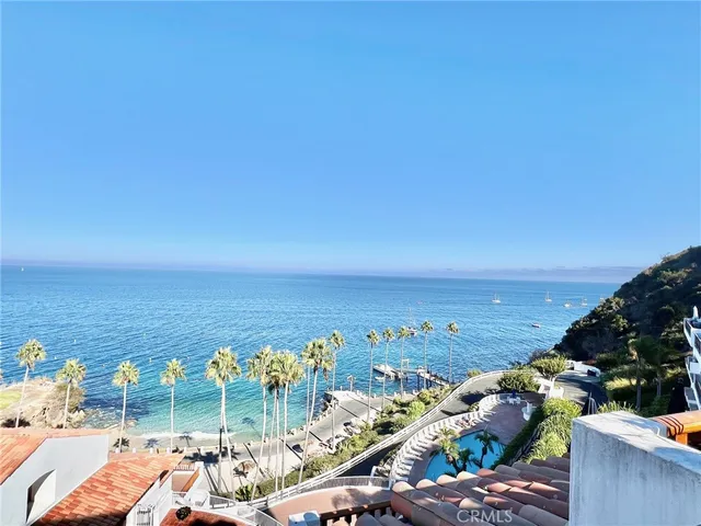 a view of a city and ocean view