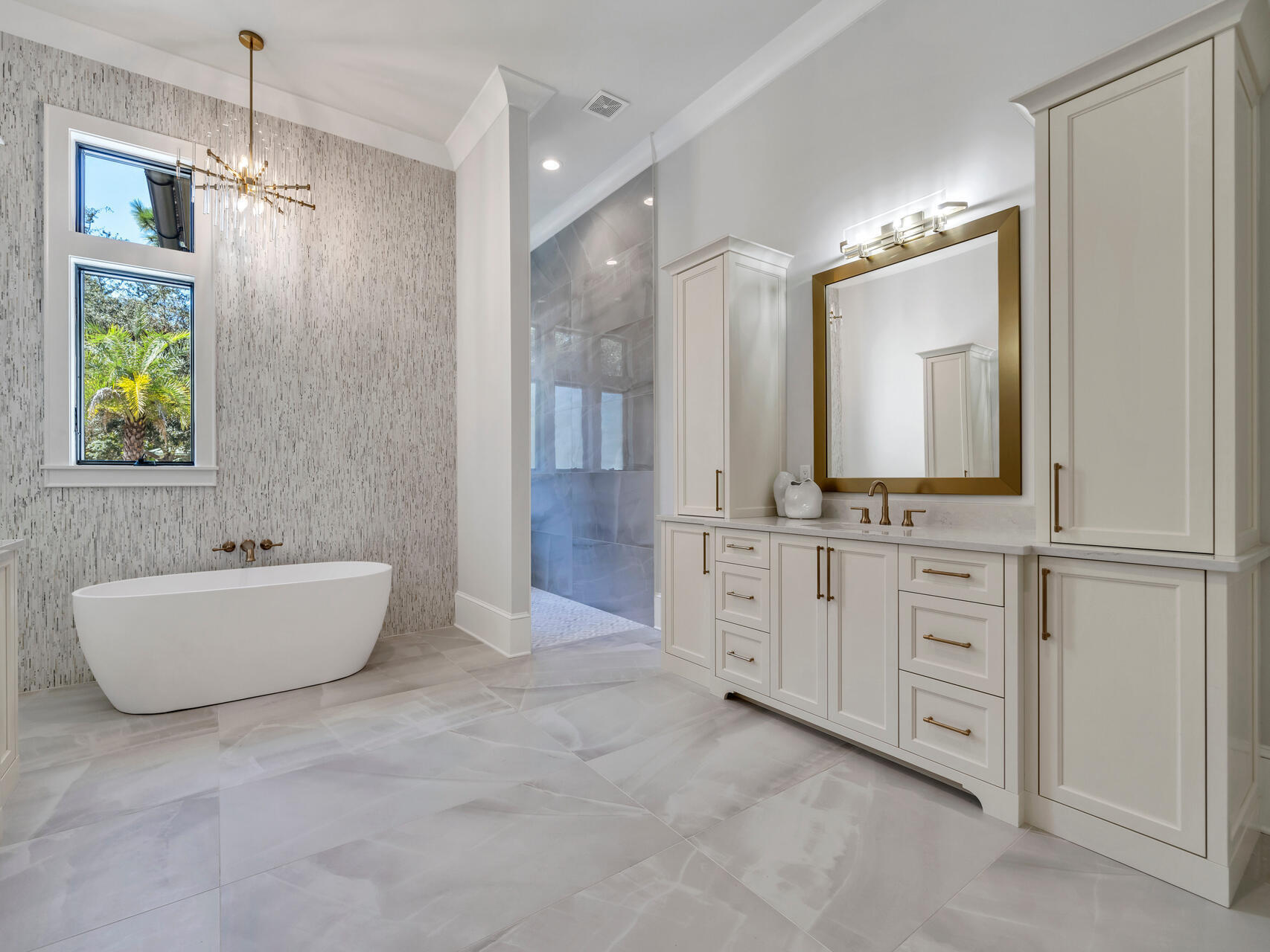 3526 Burnt Pine Lane Miramar Beach, FL 32550 - Photo 22 of 49 a bathroom with a double vanity sink mirror and bathtub