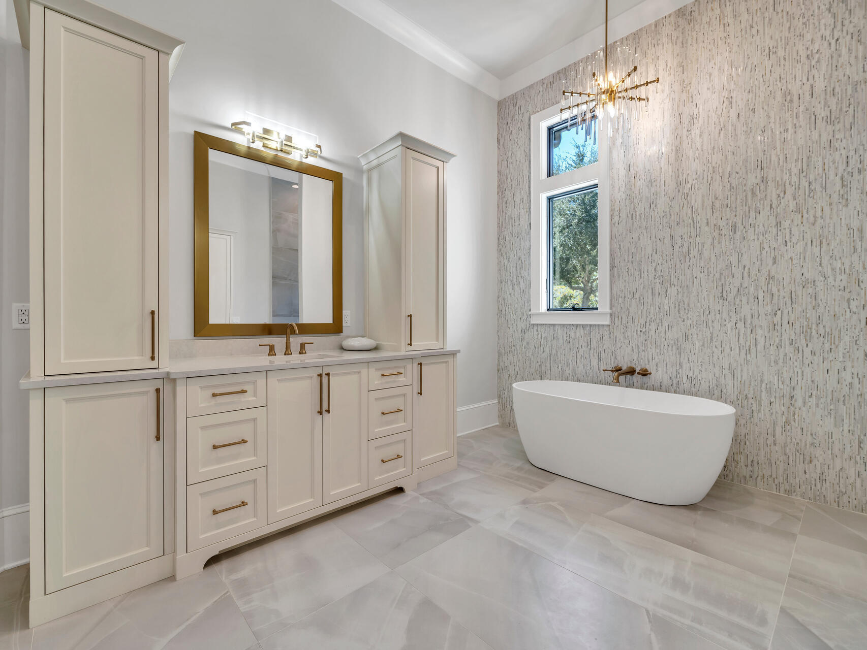 3526 Burnt Pine Lane Miramar Beach, FL 32550 - Photo 23 of 49 a bathroom with a double vanity sink mirror and bathtub