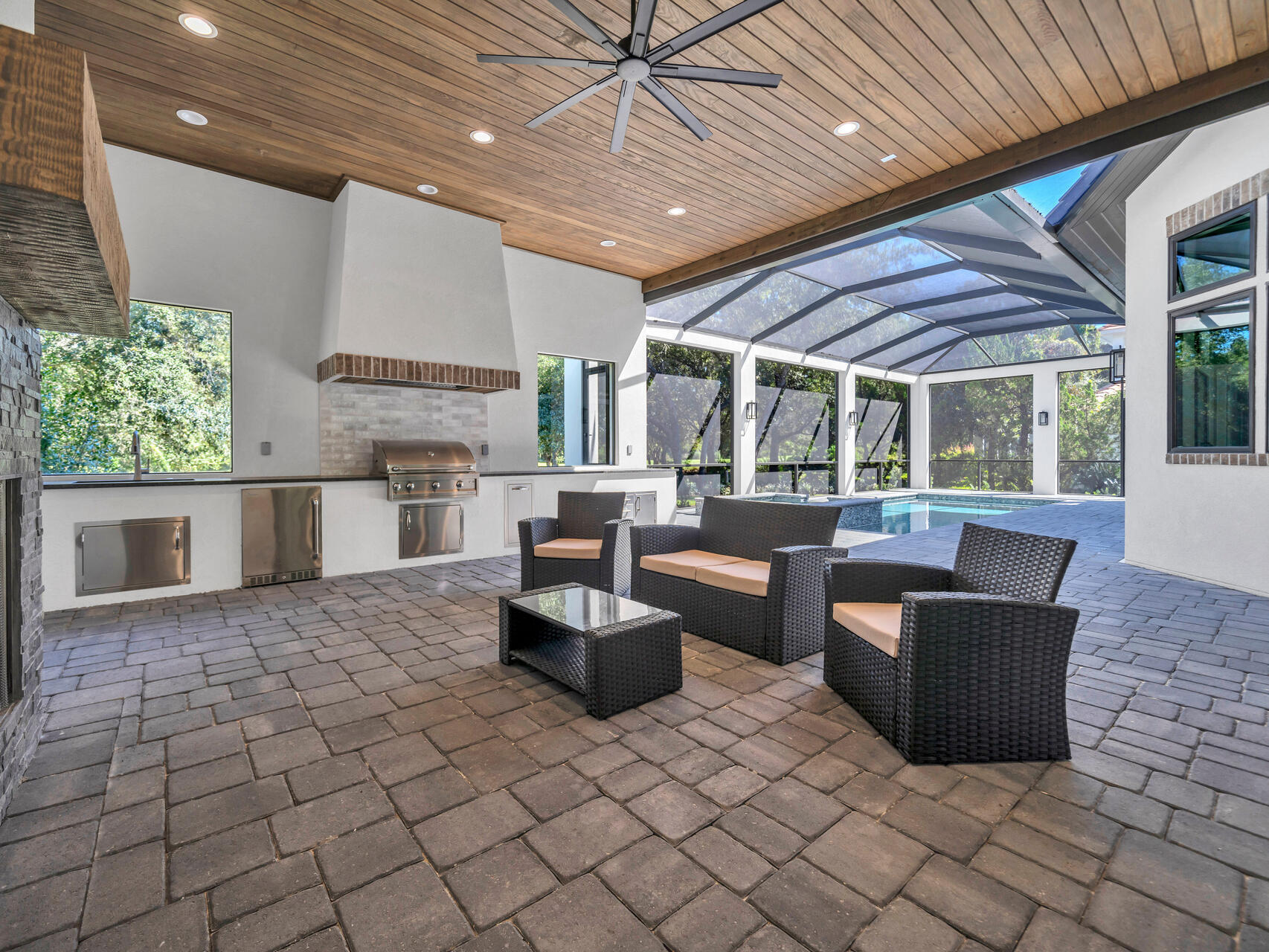 3526 Burnt Pine Lane Miramar Beach, FL 32550 - Photo 47 of 49 a living room with couches and kitchen view