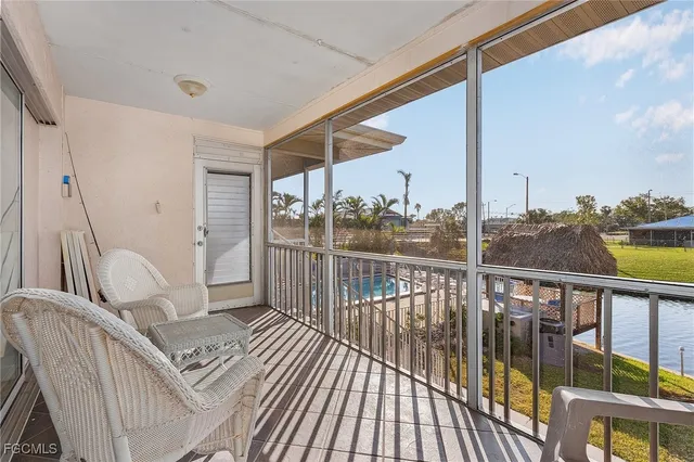 a view of balcony with couch