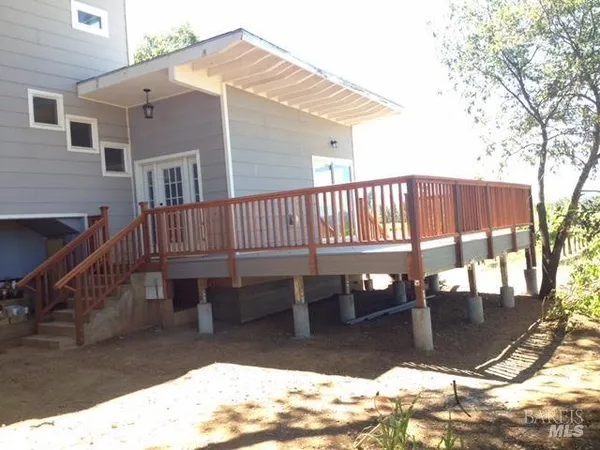 a view of a wooden deck