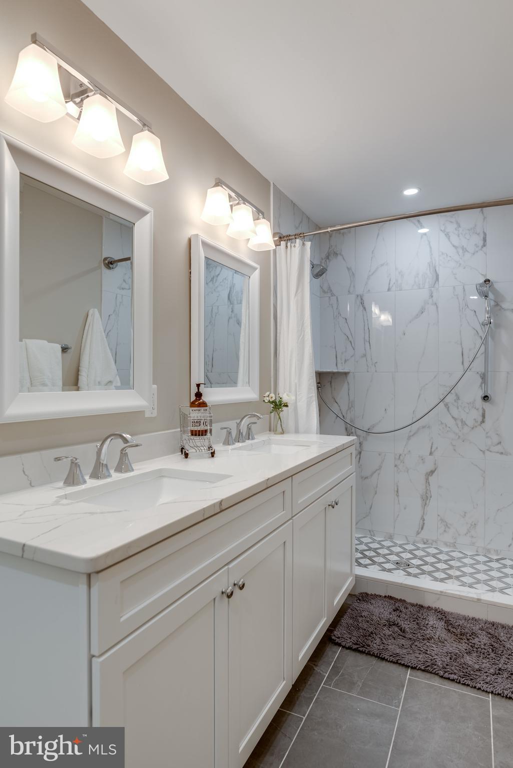 333 Silver Ridge Drive Sterling, VA 20164 - Photo 27 of 51 Dual Sink Carrara Marble Topped Vanity, Tile Floor