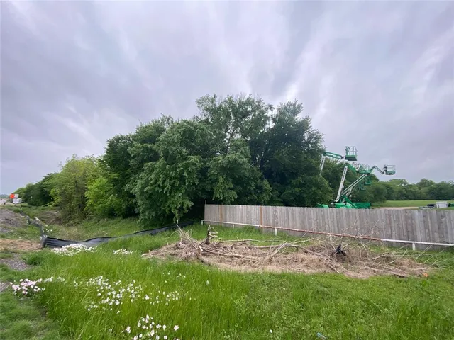a garden view with a seating space