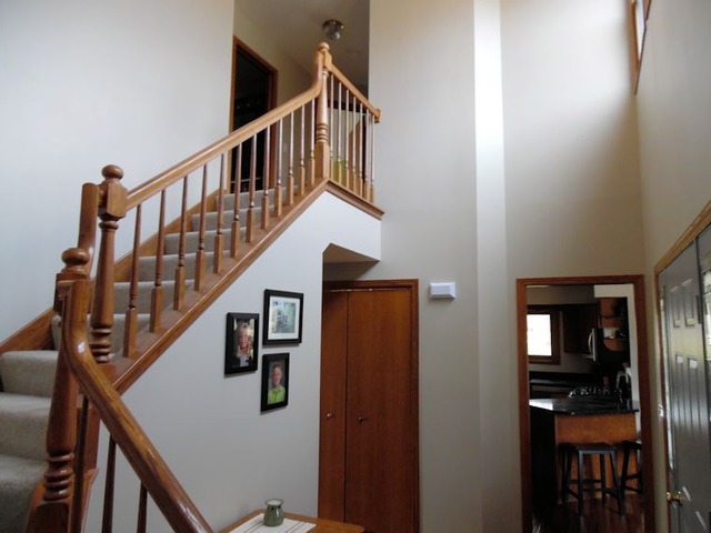 10215 East Hickory Ridge Drive Rochelle, IL 61068 - Photo 8 of 16 a view of staircase with lots of frames on wall and a window
