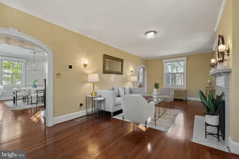 a view of a dresser with wooden floor