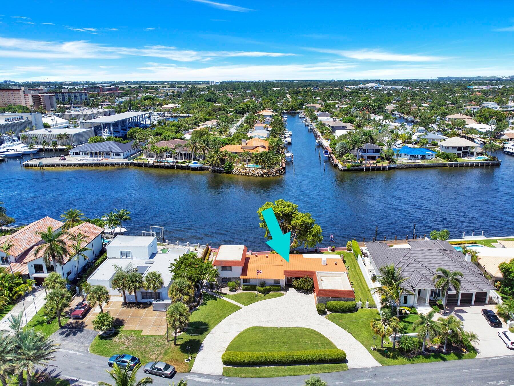 1901 North Riverside Drive, Unit 1 Pompano Beach, FL 33062 - Photo 2 of 26 an aerial view of residential houses with outdoor space