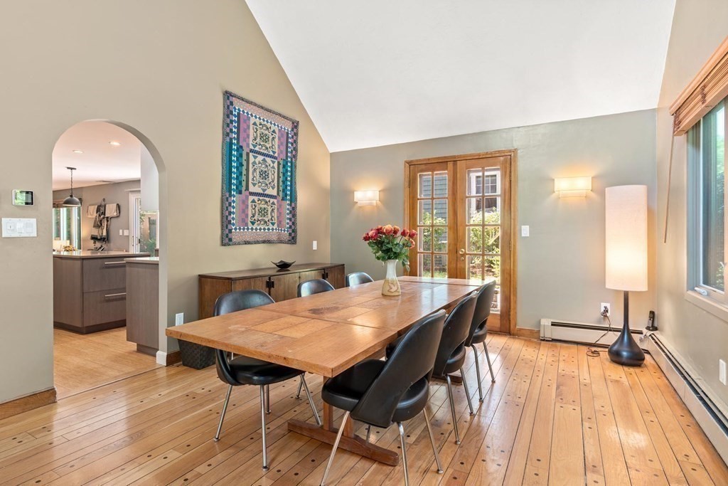 95 Wood End Road Newton, MA 02461 - Photo 7 of 28 a view of a dining room with furniture and wooden floor