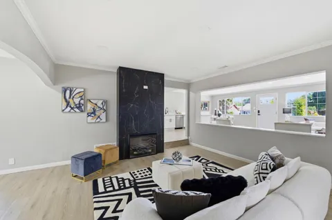 a living room with furniture