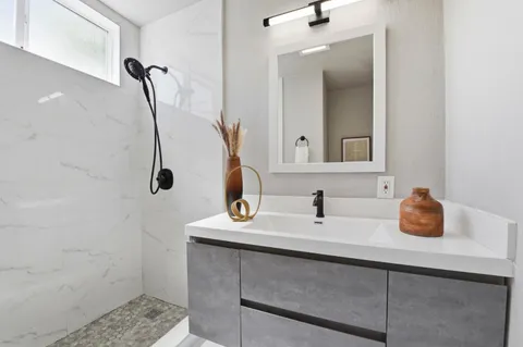 a bathroom with a sink