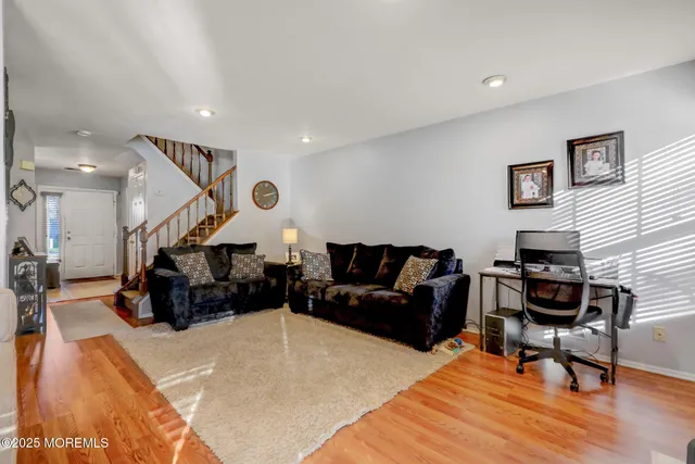 a living room with furniture