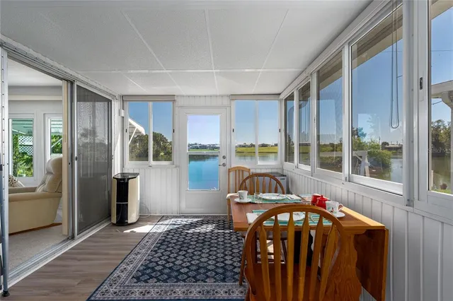 a view of a kitchen with a window