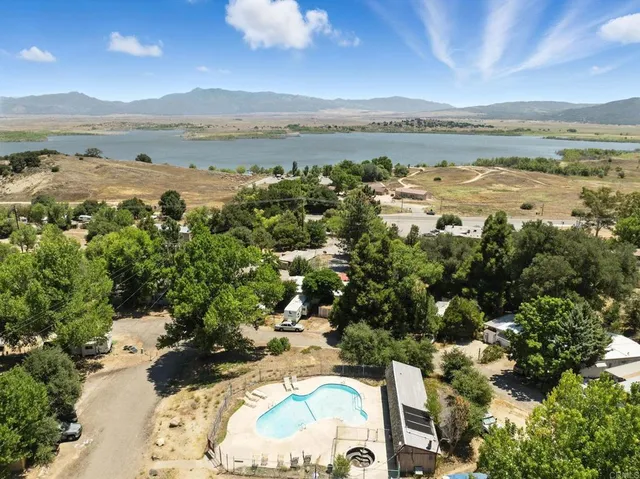 a view of lake with mountain