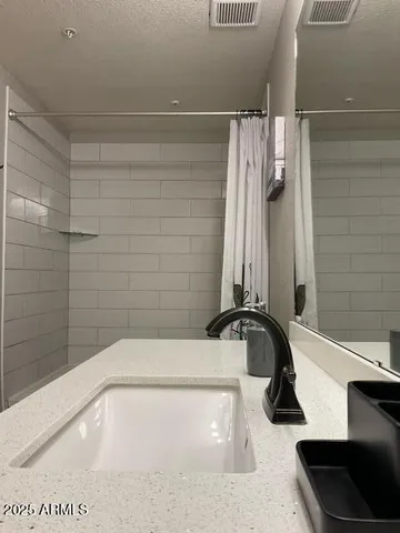 a bathroom with a tub