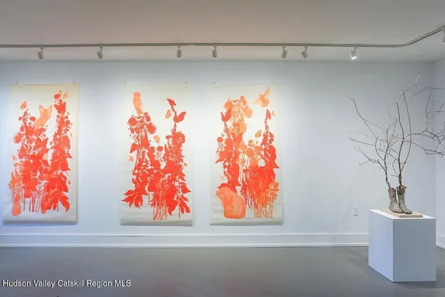 a bathroom with a bathtub and a shower curtain