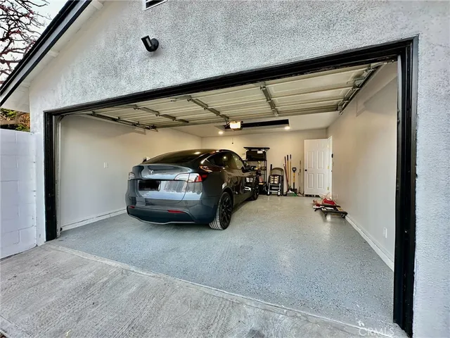 a car parked in garage