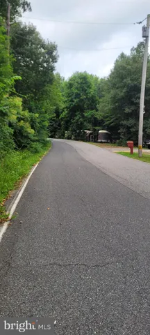a view of a road with a yard