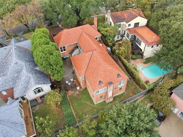 an aerial view of a house