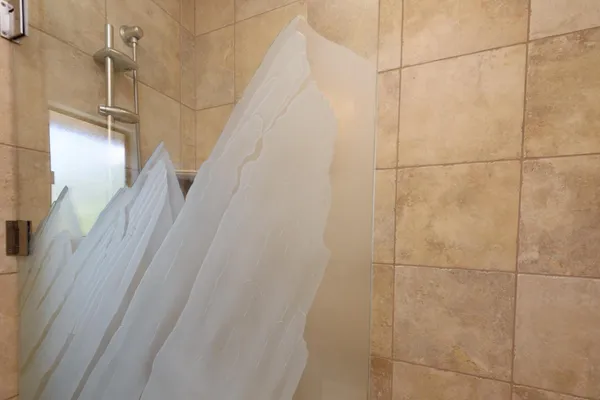 a bathroom with a shower