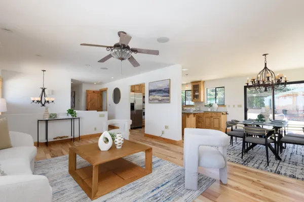 a living room with furniture