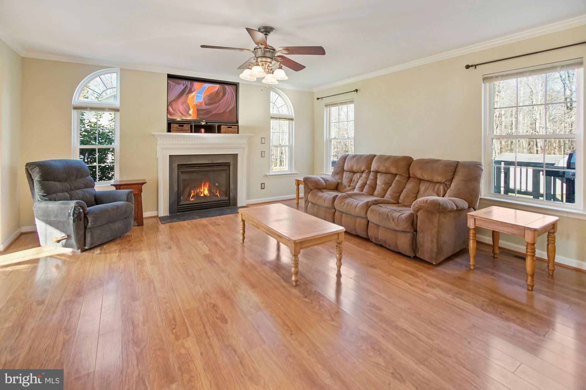 1731 Lottie Fowler Road Prince Frederick, MD 20678 - Photo 8 of 41 Large family room with fireplace and natural light