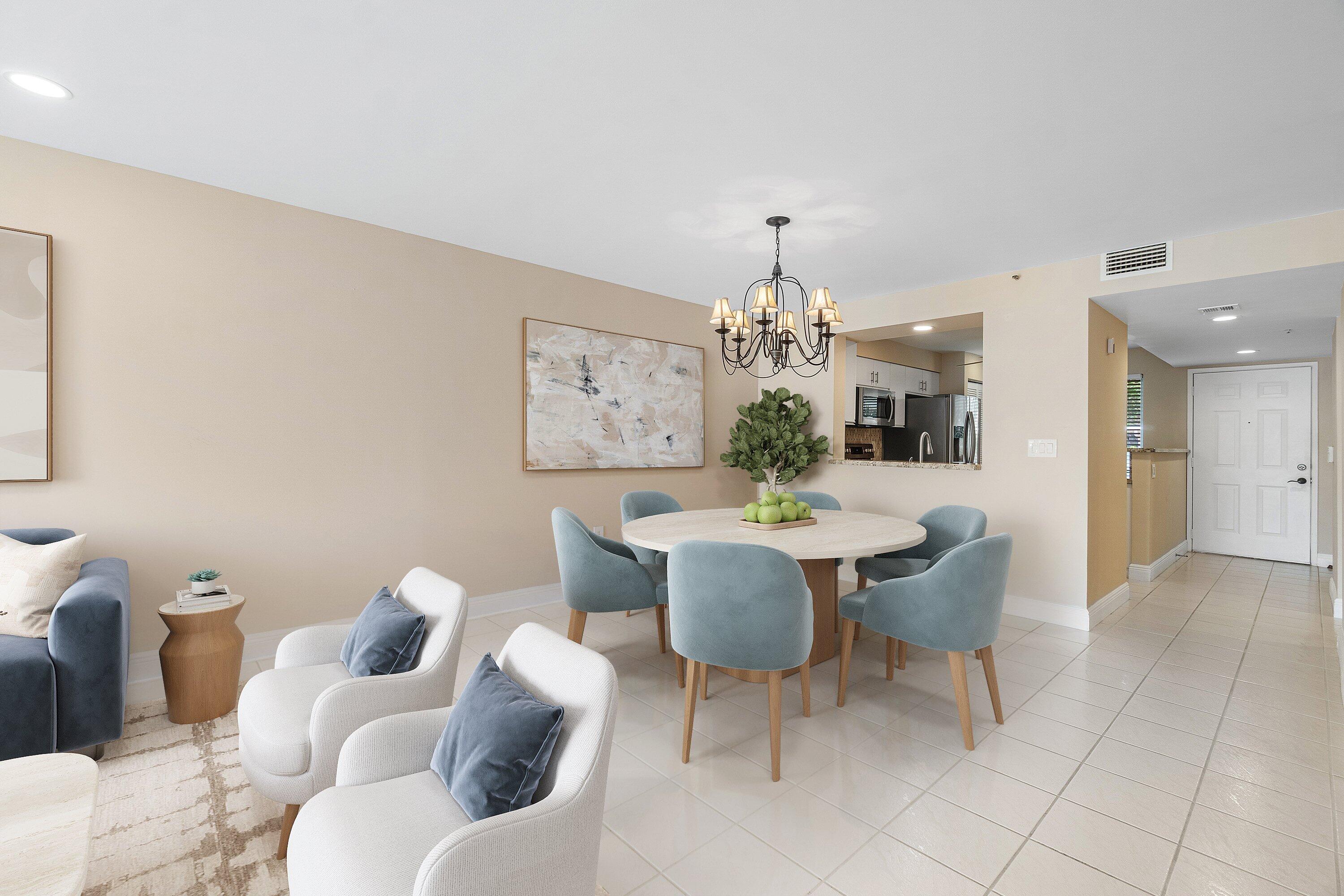 14096 Huntington Pointe Drive, Unit 106 Delray Beach, FL 33484 - Photo 6 of 47 a view of a dining room with furniture