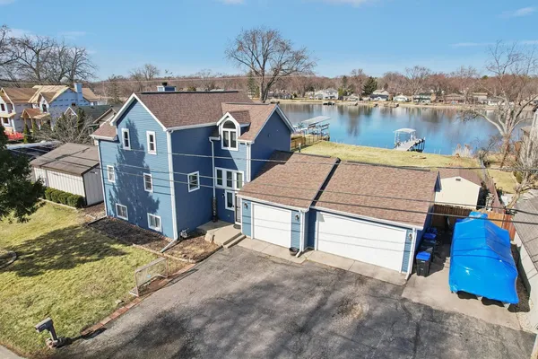 a view of a terrace with a lake view