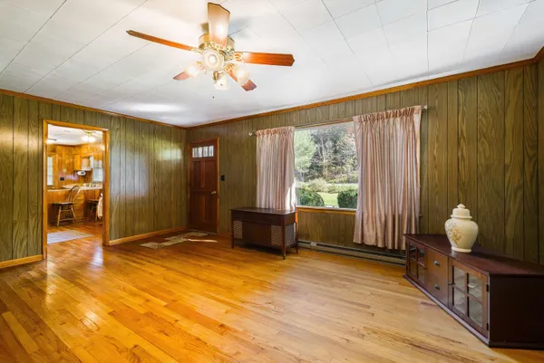 a living room with furniture