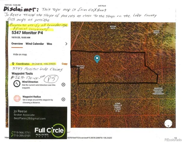 $58,000 | 5347 Monitor Lode Claims, Leadville, CO 80461