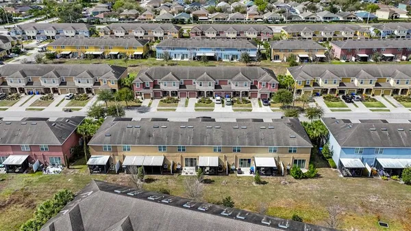 an aerial view of multiple house