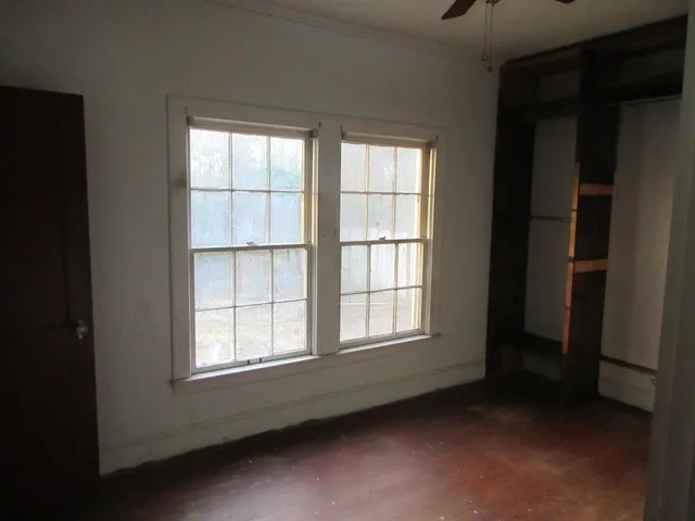 an empty room with a window
