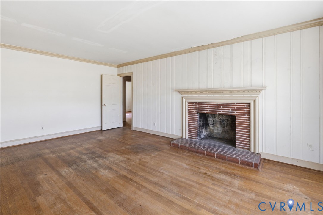 You'll find a wood-burning fireplace here too