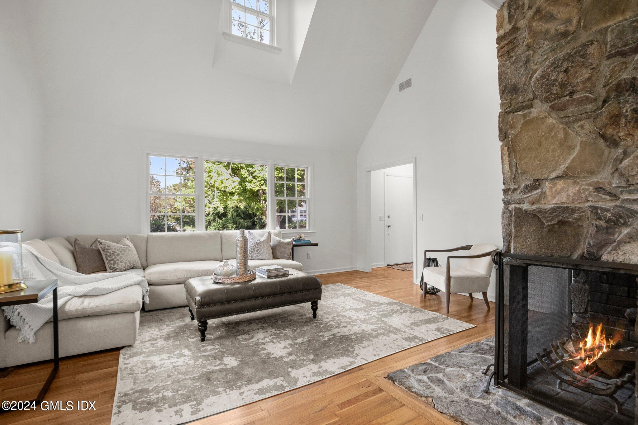 40 Eureka Terrace Stamford, CT 06902 - Photo 16 of 28 a living room with furniture and a fireplace