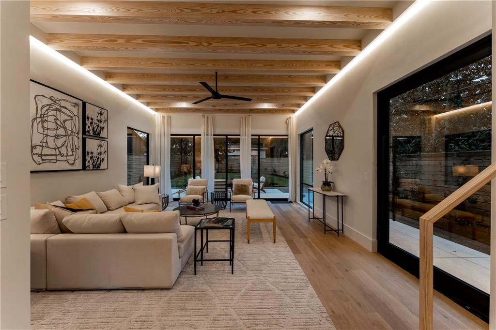 787 Bonaventure Avenue Northeast Atlanta, GA 30306 - Photo 14 of 64 a living room with furniture and a ceiling fan