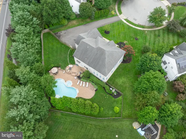 an aerial view of a house