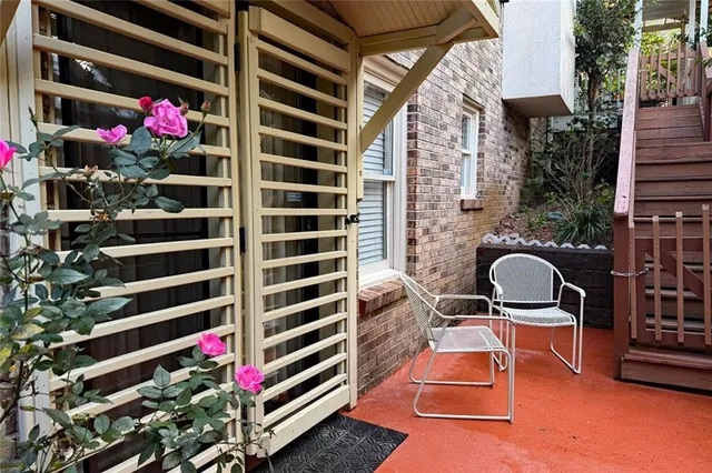 a view of outdoor seating space