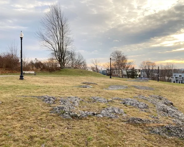 a view of a ocean with a big yard