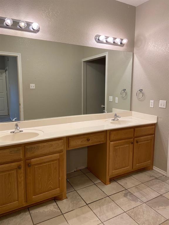 27101 Meadowmore Court Whitney, TX 76692 - Photo 13 of 31 a bathroom with a double vanity sink and a mirror