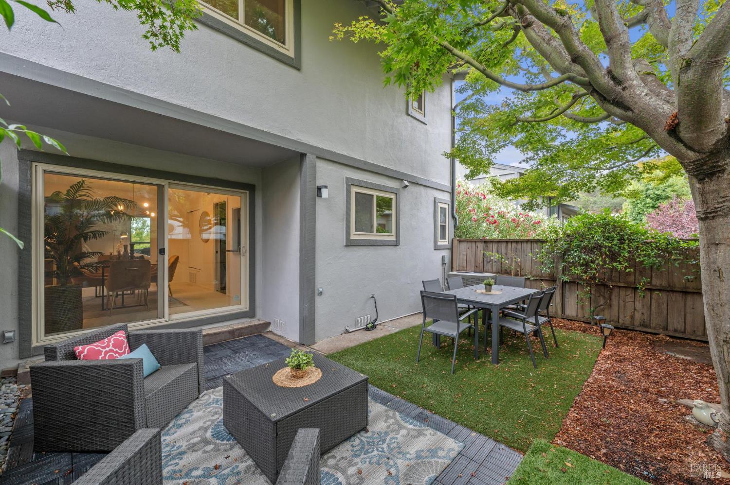 211 Danielle Way San Rafael, CA 94903 - Photo 28 of 33 a backyard of a house with outdoor seating