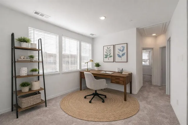 an empty room with windows