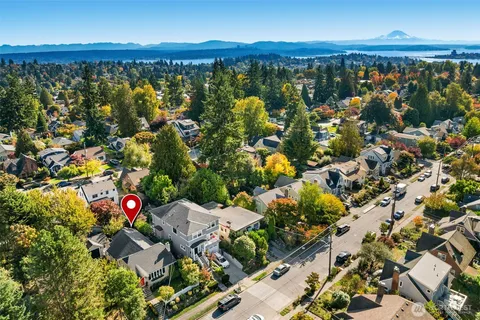an aerial view of residential building and outdoor space