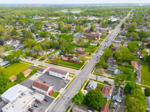 an aerial view of a city