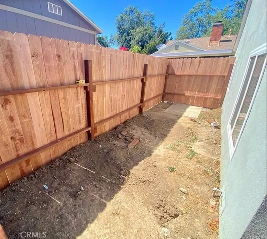 a view of wooden fence