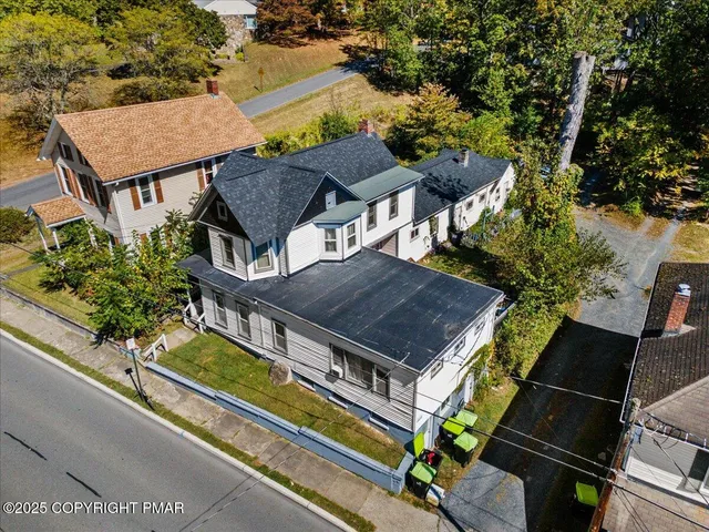 an aerial view of a house