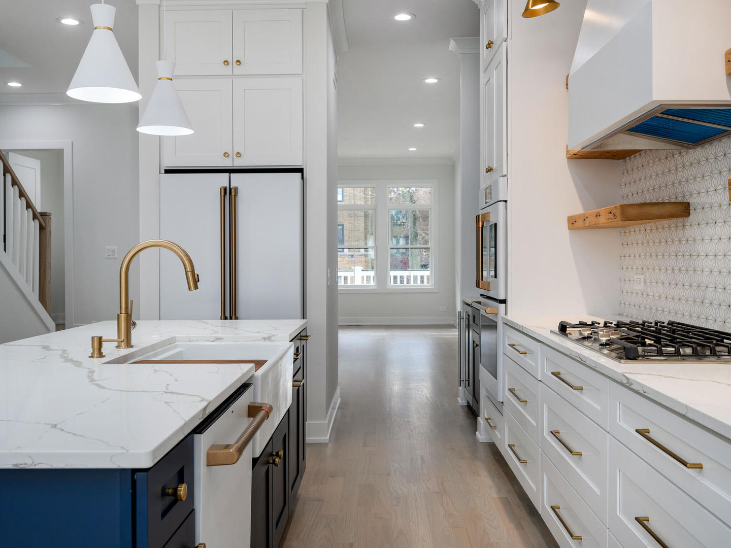 Undisclosed Address Chicago, IL 60618 - Photo 8 of 28 a kitchen with stainless steel appliances granite countertop a stove a sink dishwasher and a refrigerator with wooden floor