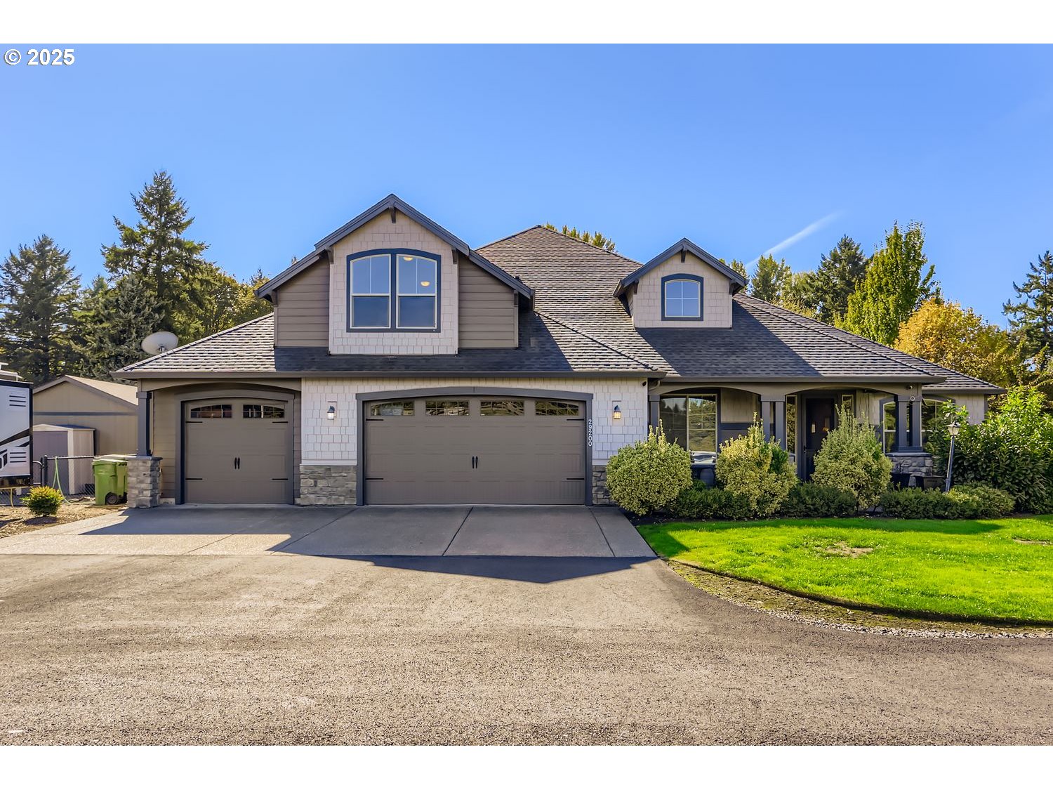 a house view with a garden space