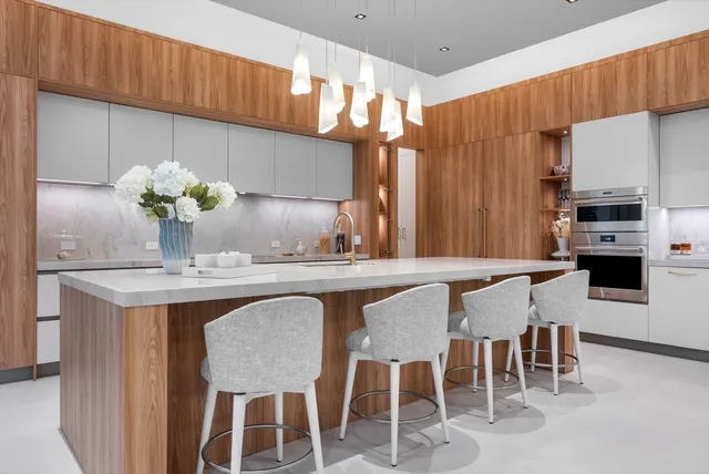 a spacious bedroom with a large bed and a couch