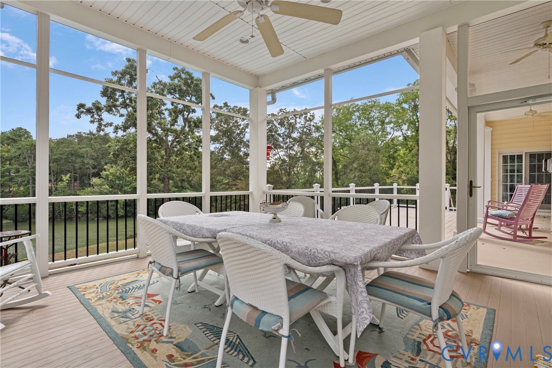 935 Ring Farm Road White Stone, VA 22578 - Photo 13 of 52 Sunroom / solarium featuring ceiling fan, outdoor