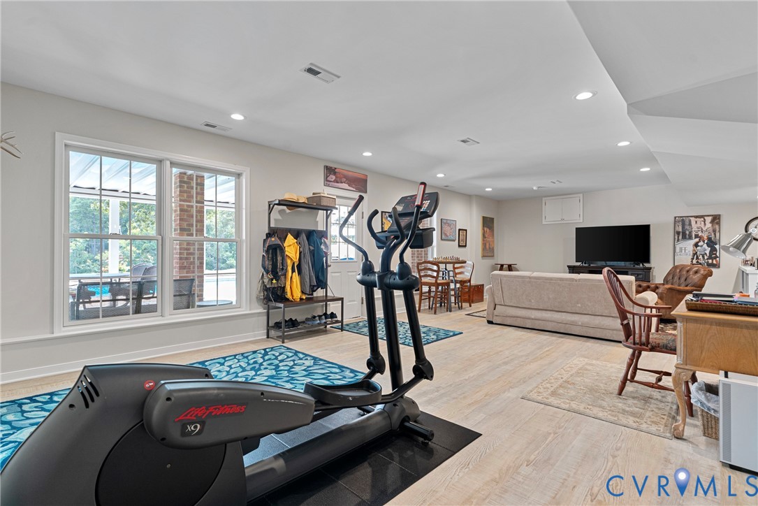 935 Ring Farm Road White Stone, VA 22578 - Photo 43 of 52 Workout room with light wood-type flooring and rec