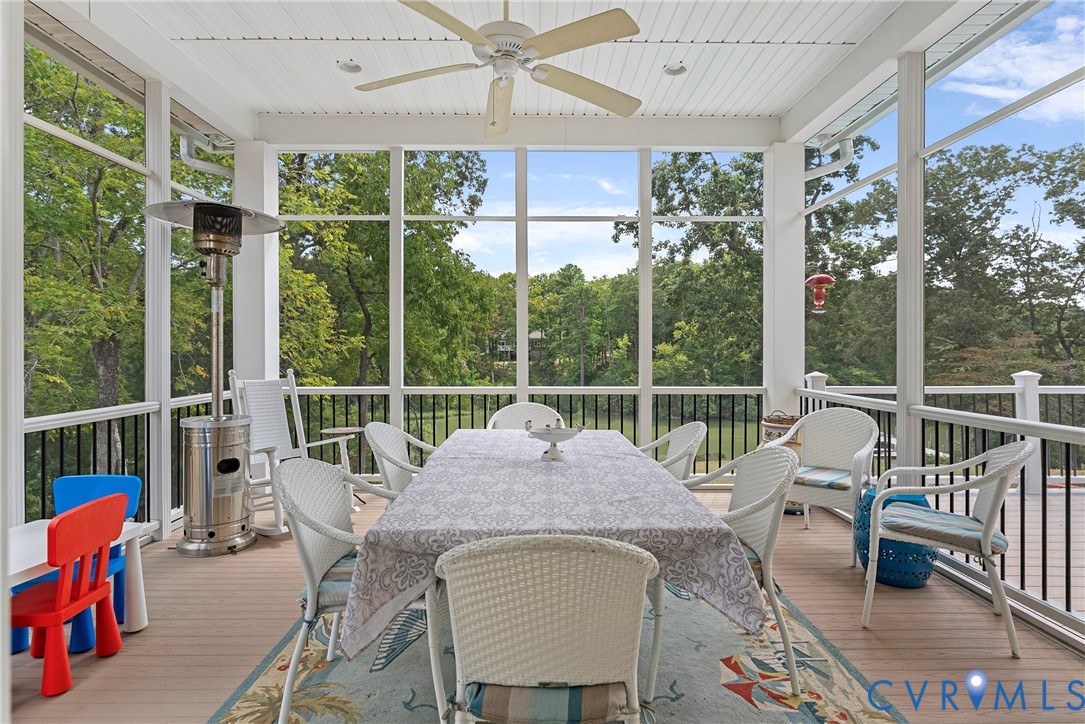 935 Ring Farm Road White Stone, VA 22578 - Photo 48 of 52 Sunroom / solarium featuring a ceiling fan, outdoo
